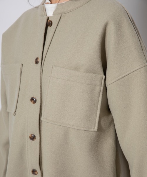 Mysa&Liina（ミーサリーナ）の「バンドカラーCPOジャケット（その他アウター・レディース・ブラウン/ミント/アイボリー/ブラック/グリーン・M）」の11枚目の写真