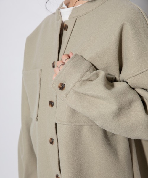 Mysa&Liina（ミーサリーナ）の「バンドカラーCPOジャケット（その他アウター・レディース・ブラウン/ミント/アイボリー/ブラック/グリーン・M）」の12枚目の写真