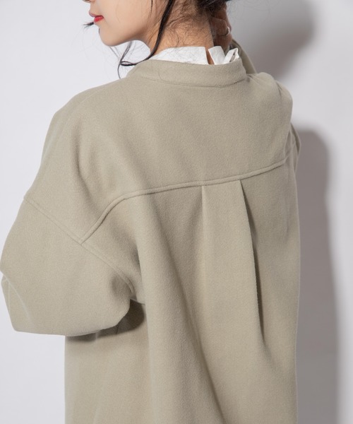 Mysa&Liina（ミーサリーナ）の「バンドカラーCPOジャケット（その他アウター・レディース・ブラウン/ミント/アイボリー/ブラック/グリーン・M）」の14枚目の写真