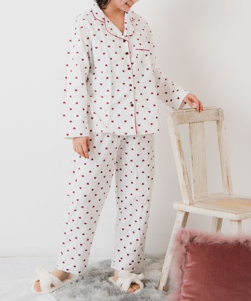 WEGO（ウィゴー）の「WEGO/【2点セット】ハートパイピングルームウェア