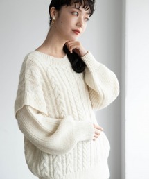 LOWRYS FARM | ＭＩＸケーブルプルオーバー　918843(ニット/セーター)