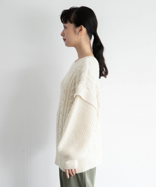 LOWRYS FARM（ローリーズファーム）の「MIXケーブルプルオーバー