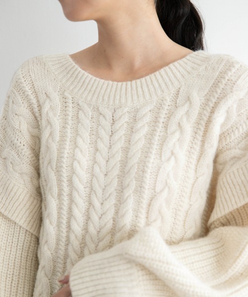 LOWRYS FARM（ローリーズファーム）の「MIXケーブルプルオーバー