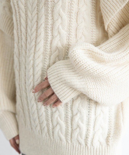 LOWRYS FARM(ローリーズファーム)の「MIXケーブルプルオーバー 918843(ニット/セーター・レディース・オフホワイト/ベージュ/ピンク・FREE)」の17枚目の写真