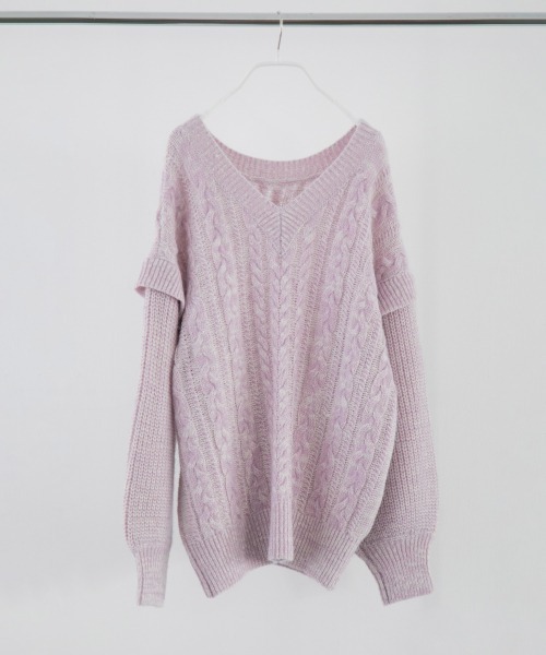 LOWRYS FARM(ローリーズファーム)の「MIXケーブルプルオーバー 918843(ニット/セーター・レディース・オフホワイト/ベージュ/ピンク・FREE)」の20枚目の写真