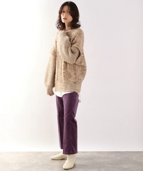 LOWRYS FARM(ローリーズファーム)の「MIXケーブルプルオーバー 918843(ニット/セーター・レディース・オフホワイト/ベージュ/ピンク・FREE)」の22枚目の写真