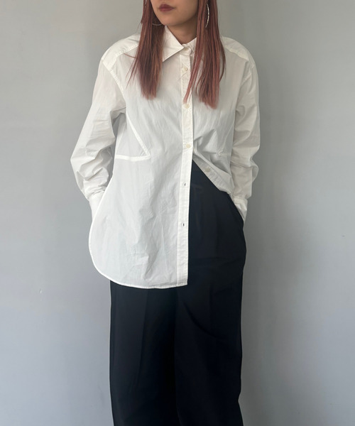 Fano Studios(ファノ ストゥディオズ)の「オーバーサイズ コットンシャツ FD20S106【Fano Studios】(シャツ/ブラウス・レディース・ライトブルー/ホワイト・L/M/S)」の7枚目の写真