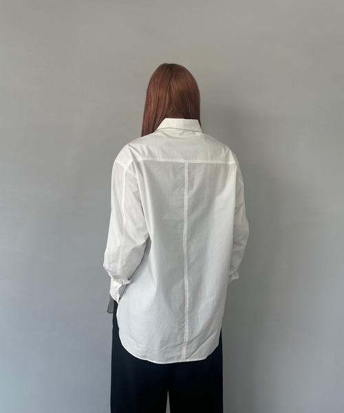 Fano Studios(ファノ ストゥディオズ)の「オーバーサイズ コットンシャツ FD20S106【Fano Studios】(シャツ/ブラウス・レディース・ライトブルー/ホワイト・L/M/S)」の9枚目の写真