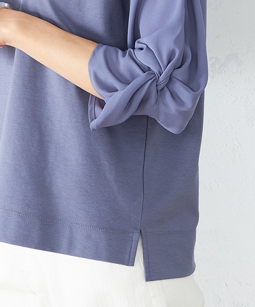 COMME CA ISM（コムサイズム）の「ボリュームスリーブ キーネック カットソー（Tシャツ/カットソー・レディース・ホワイト/ダークブラウン/バイオレット/ライラック・MEDIUM/LARGE）」の16枚目の写真