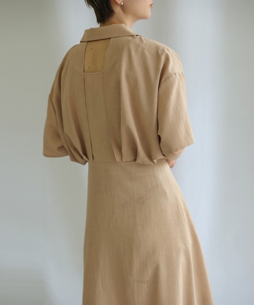 select MOCA（セレクトモカ）の「ウエストタックワッシャーワンピース（ワンピース・レディース・ブラック/ベージュ/ライトブラウン・SMALL/MEDIUM）」の11枚目の写真