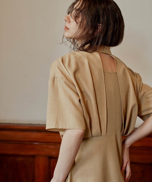 select MOCA（セレクトモカ）の「ウエストタックワッシャーワンピース（ワンピース・レディース・ブラック/ベージュ/ライトブラウン・SMALL/MEDIUM）」の7枚目の写真