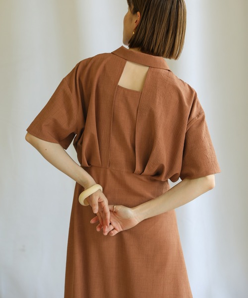 select MOCA（セレクトモカ）の「ウエストタックワッシャーワンピース（ワンピース・レディース・ブラック/ベージュ/ライトブラウン・SMALL/MEDIUM）」の14枚目の写真