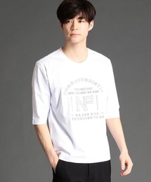 NICOLE CLUB FOR MEN | エンボスロゴプリント5分袖Tシャツ(Tシャツ/カットソー)