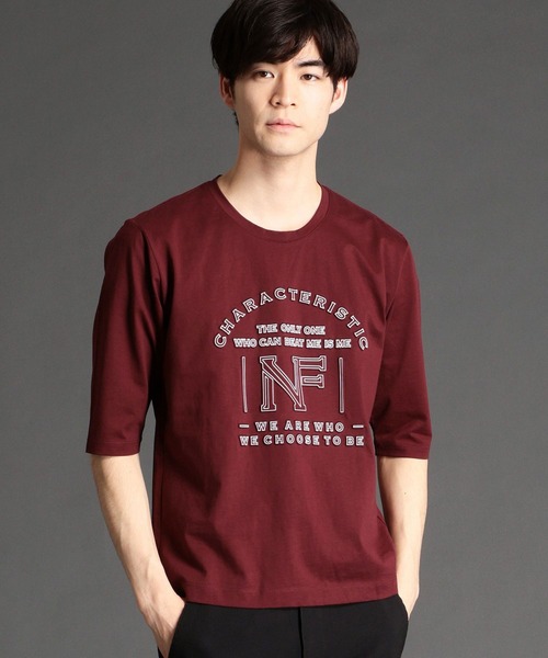 NICOLE CLUB FOR MEN（ニコルクラブフォーメン）の「エンボスロゴプリント5分袖Tシャツ（Tシャツ/カットソー・メンズ・ブラック/ホワイト/ボルドー・MEDIUM/LARGE/X-LARGE）」の3枚目の写真