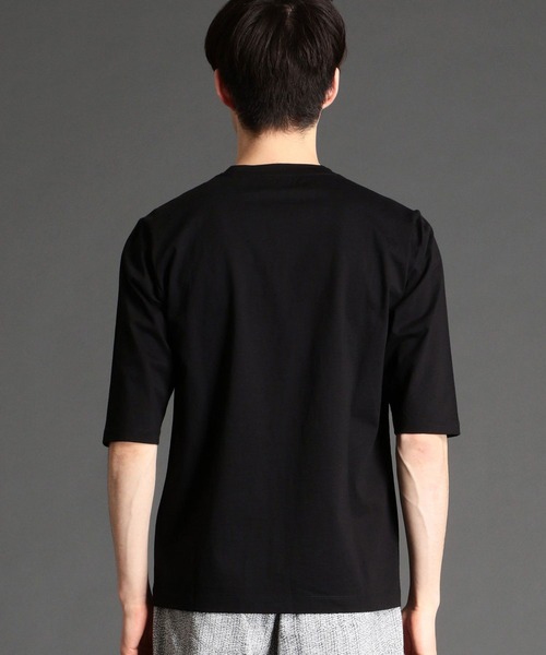 NICOLE CLUB FOR MEN（ニコルクラブフォーメン）の「エンボスロゴプリント5分袖Tシャツ（Tシャツ/カットソー・メンズ・ブラック/ホワイト/ボルドー・MEDIUM/LARGE/X-LARGE）」の6枚目の写真