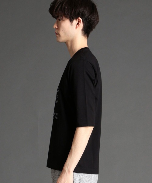 NICOLE CLUB FOR MEN（ニコルクラブフォーメン）の「エンボスロゴプリント5分袖Tシャツ（Tシャツ/カットソー・メンズ・ブラック/ホワイト/ボルドー・MEDIUM/LARGE/X-LARGE）」の12枚目の写真