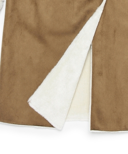 BEAMS LIGHTS Women's（ビームスライツ ウィメンズ）の「BEAMS LIGHTS / フェイクムートン フードコート（ムートンコート・レディース・グレー/キャメル・40/36/38）」の10枚目の写真