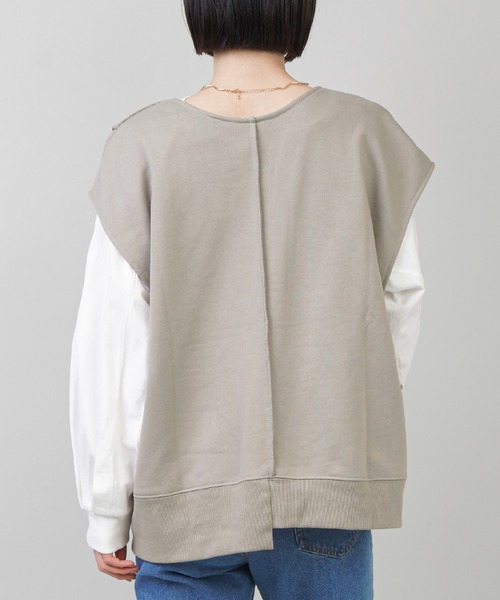 SPINNS(スピンズ)の「【2WAY仕様】切替ベスト(ベスト・レディース・カーキ/グレイッシュベージュ/ライトブルーグレー・ONESIZE)」の6枚目の写真