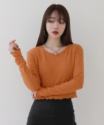 ラブリー裾フリルバックリボンポイントTシャツ