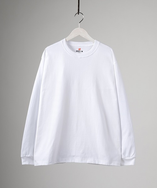 HANES(ヘインズ)の「【Hanes/ヘインズ】 BEEFY LONG SLEEVE ロングTシャツ クルーネック ユニセックス /無地(Tシャツ/カットソー・メンズ・グレー/ホワイト/ネイビー/ブラック・M/L/XL)」の5枚目の写真
