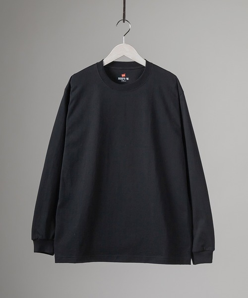 HANES(ヘインズ)の「【Hanes/ヘインズ】 BEEFY LONG SLEEVE ロングTシャツ クルーネック ユニセックス /無地(Tシャツ/カットソー・メンズ・グレー/ホワイト/ネイビー/ブラック・M/L/XL)」の6枚目の写真