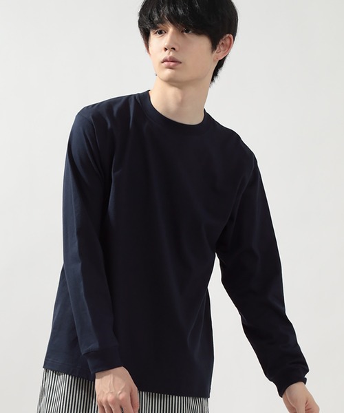 HANES(ヘインズ)の「【Hanes/ヘインズ】 BEEFY LONG SLEEVE ロングTシャツ クルーネック ユニセックス /無地(Tシャツ/カットソー・メンズ・グレー/ホワイト/ネイビー/ブラック・M/L/XL)」の12枚目の写真