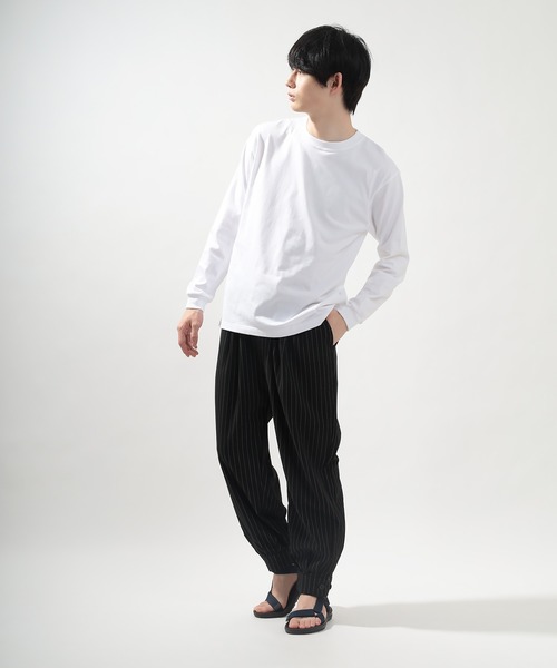 HANES(ヘインズ)の「【Hanes/ヘインズ】 BEEFY LONG SLEEVE ロングTシャツ クルーネック ユニセックス /無地(Tシャツ/カットソー・メンズ・グレー/ホワイト/ネイビー/ブラック・M/L/XL)」の17枚目の写真