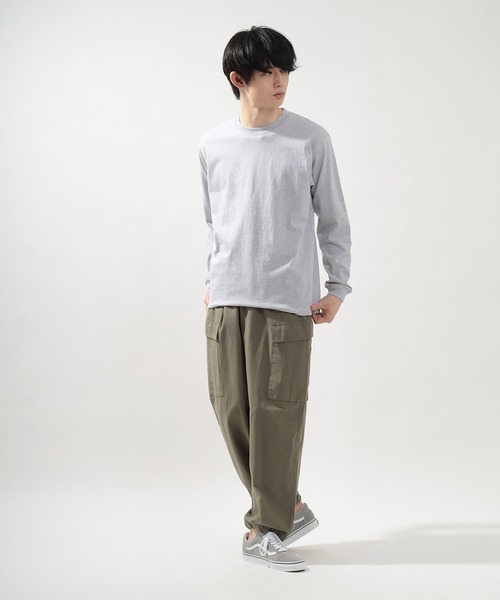HANES(ヘインズ)の「【Hanes/ヘインズ】 BEEFY LONG SLEEVE ロングTシャツ クルーネック ユニセックス /無地(Tシャツ/カットソー・メンズ・グレー/ホワイト/ネイビー/ブラック・M/L/XL)」の13枚目の写真