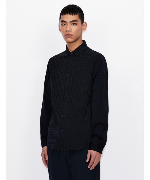 ARMANI EXCHANGE(アルマーニエクスチェンジ)の「【A|X アルマーニ エクスチェンジ】格子柄 長袖シャツ/SLIM(シャツ/ブラウス・メンズ・ホワイト/ネイビー・SMALL/MEDIUM/LARGE/X-SMALL)」の2枚目の写真