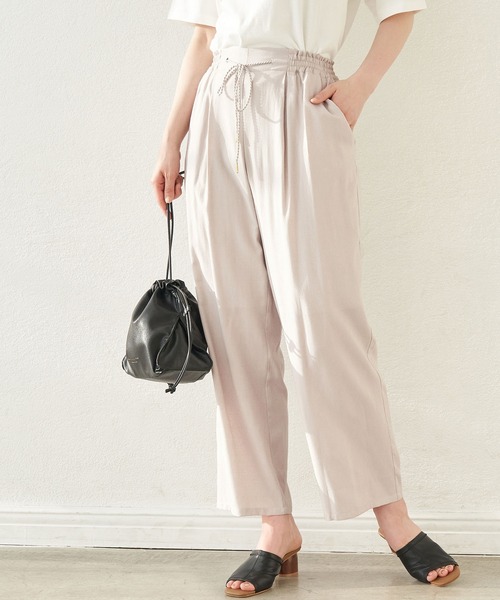 ROPE' PICNIC(ロペピクニック)の「【セットアップ対応】ガーゼ調パンツ(その他パンツ・レディース・ライトグレー/サックスブルー/ミント・40/38)」の1枚目の写真