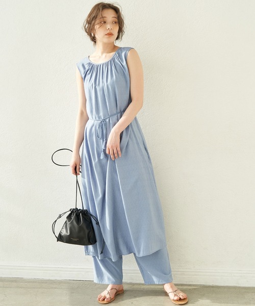 ROPE' PICNIC(ロペピクニック)の「【セットアップ対応】ガーゼ調パンツ(その他パンツ・レディース・ライトグレー/サックスブルー/ミント・40/38)」の7枚目の写真