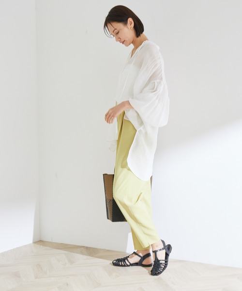ROPE'（ロペ）の「【洗える】ローンボリュームスリーブタックブラウス（シャツ/ブラウス・レディース・ホワイト/グレー/イエロー・38）」の21枚目の写真