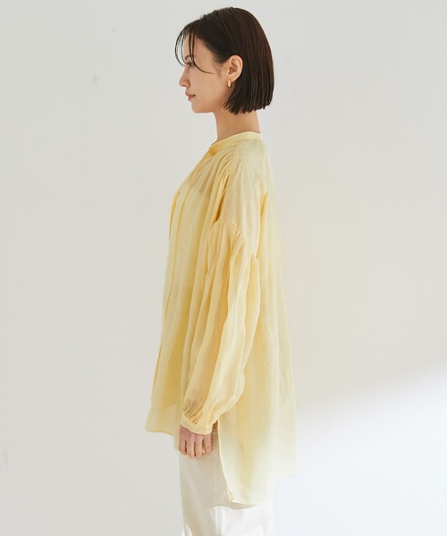 ROPE'（ロペ）の「【洗える】ローンボリュームスリーブタックブラウス（シャツ/ブラウス・レディース・ホワイト/グレー/イエロー・38）」の7枚目の写真