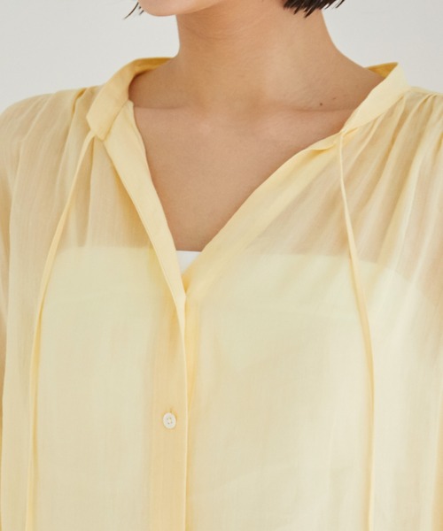 ROPE'（ロペ）の「【洗える】ローンボリュームスリーブタックブラウス（シャツ/ブラウス・レディース・ホワイト/グレー/イエロー・38）」の5枚目の写真
