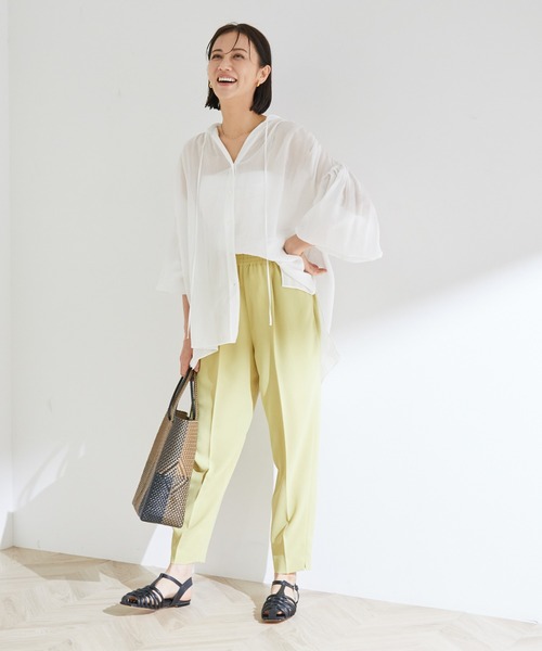 ROPE'（ロペ）の「【洗える】ローンボリュームスリーブタックブラウス（シャツ/ブラウス・レディース・ホワイト/グレー/イエロー・38）」の17枚目の写真