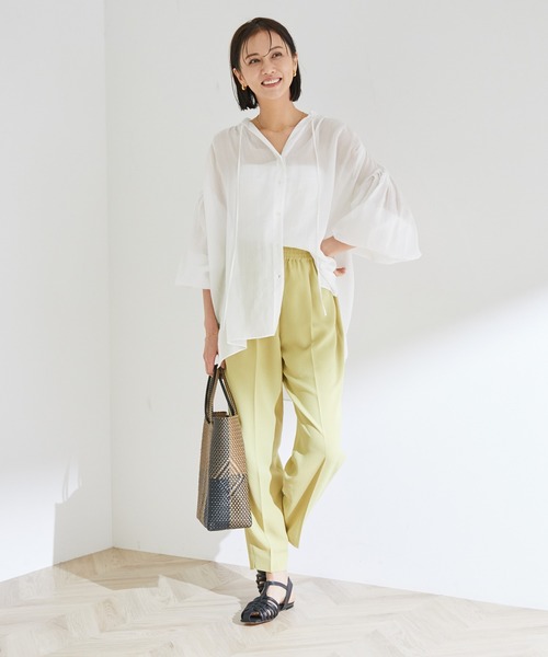 ROPE'（ロペ）の「【洗える】ローンボリュームスリーブタックブラウス（シャツ/ブラウス・レディース・ホワイト/グレー/イエロー・38）」の12枚目の写真