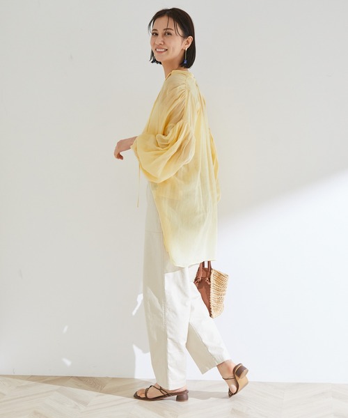 ROPE'（ロペ）の「【洗える】ローンボリュームスリーブタックブラウス（シャツ/ブラウス・レディース・ホワイト/グレー/イエロー・38）」の20枚目の写真