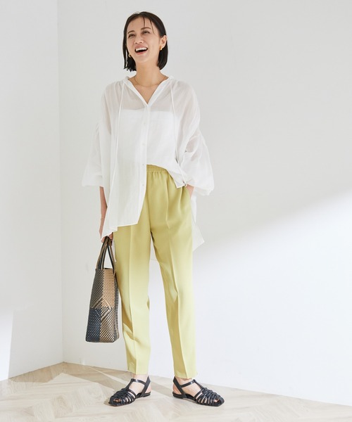 ROPE'（ロペ）の「【洗える】ローンボリュームスリーブタックブラウス（シャツ/ブラウス・レディース・ホワイト/グレー/イエロー・38）」の4枚目の写真