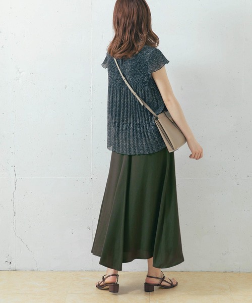 URBAN RESEARCH ROSSO WOMEN(アーバンリサーチ ロッソ)の「キュプラフレアスカート(スカート・レディース・ライトグレー/ベージュ/グリーン・38/36)」の21枚目の写真