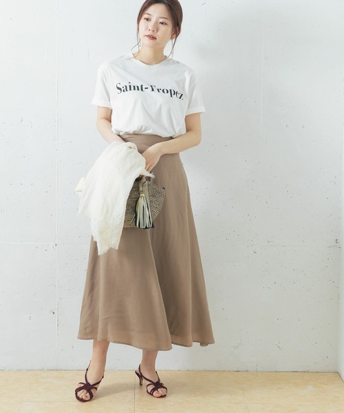 URBAN RESEARCH ROSSO WOMEN(アーバンリサーチ ロッソ)の「キュプラフレアスカート(スカート・レディース・ライトグレー/ベージュ/グリーン・38/36)」の22枚目の写真