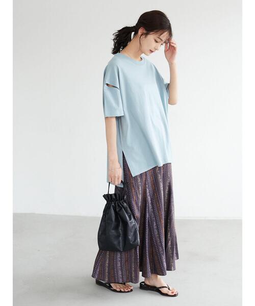 CRAFT STANDARD BOUTIQUE（クラフトスタンダードブティック）の「綿レーヨンフレアスカート　＊◇（スカート・レディース・モカ/ブラウン/ライトカーキ/その他8・FREE）」の6枚目の写真