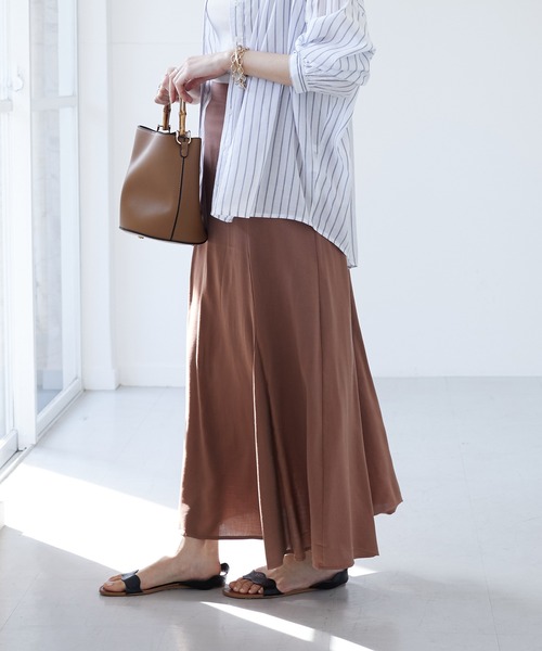 CRAFT STANDARD BOUTIQUE（クラフトスタンダードブティック）の「綿レーヨンフレアスカート　＊◇（スカート・レディース・モカ/ブラウン/ライトカーキ/その他8・FREE）」の2枚目の写真