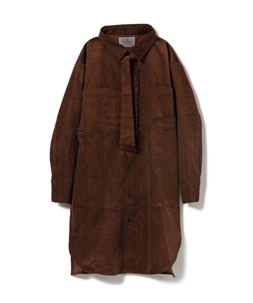 LAYMEE（レイミー）の「Lizzy corduroy shirt / リジーコーデュロイシャツ（シャツ/ブラウス・レディース・アイボリー/ブラウン/イエロー系・FREE）」の2枚目の写真