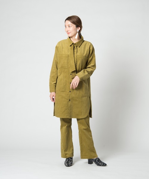 LAYMEE（レイミー）の「Lizzy corduroy shirt / リジーコーデュロイシャツ（シャツ/ブラウス・レディース・アイボリー/ブラウン/イエロー系・FREE）」の17枚目の写真