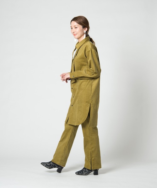 LAYMEE（レイミー）の「Lizzy corduroy shirt / リジーコーデュロイシャツ（シャツ/ブラウス・レディース・アイボリー/ブラウン/イエロー系・FREE）」の18枚目の写真