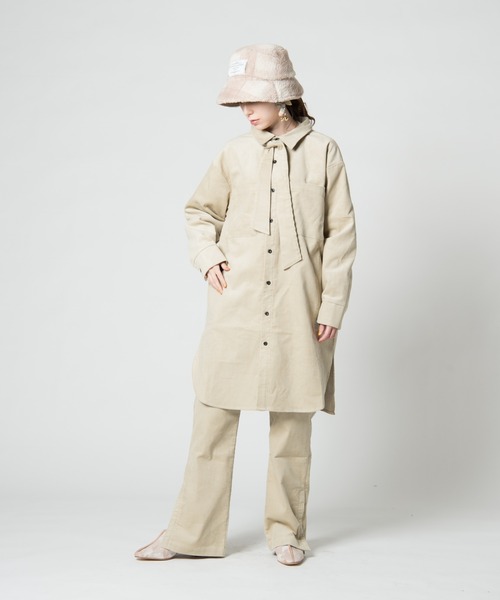 LAYMEE（レイミー）の「Lizzy corduroy shirt / リジーコーデュロイシャツ（シャツ/ブラウス・レディース・アイボリー/ブラウン/イエロー系・FREE）」の20枚目の写真