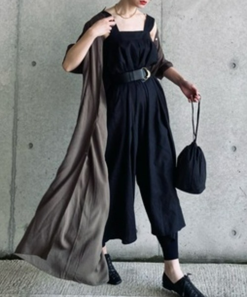 ECRIRE(エクリール)の「スタンドカラー半袖シャツワンピース(シャツワンピース・レディース・ブラック/ベージュ/ネイビー/オフホワイト/グリーン・フリー)」の10枚目の写真