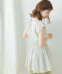 バックリボンシャーリングブラウス