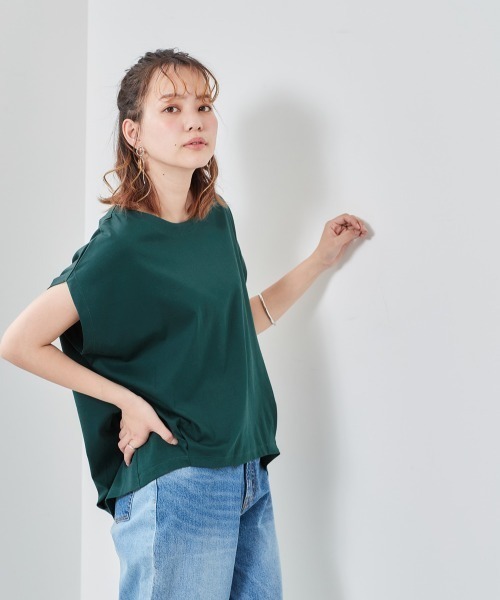 e.r.g*（イーアールジー）の「シルケットバックタックＴｅｅ（Tシャツ/カットソー・レディース・オフホワイト/ブラック/イエロー/グリーン/ブラウン/グレー・M）」の5枚目の写真