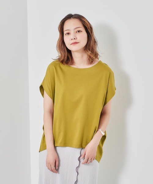 e.r.g*（イーアールジー）の「シルケットバックタックＴｅｅ（Tシャツ/カットソー・レディース・オフホワイト/ブラック/イエロー/グリーン/ブラウン/グレー・M）」の16枚目の写真